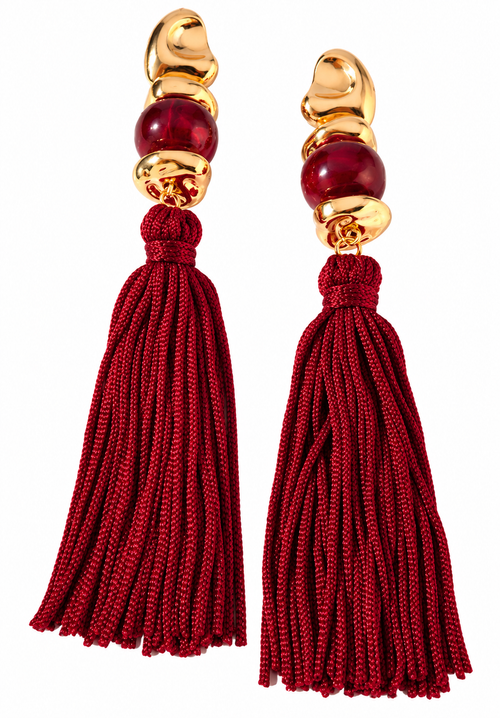 Bordeaux Tassel Drops